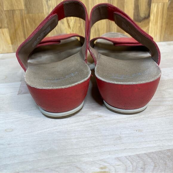 Dansko Vienna Tomato Milled Nubuck Two Strap Mini Wedge Slide Sandal 39 - Picture 4 of 9